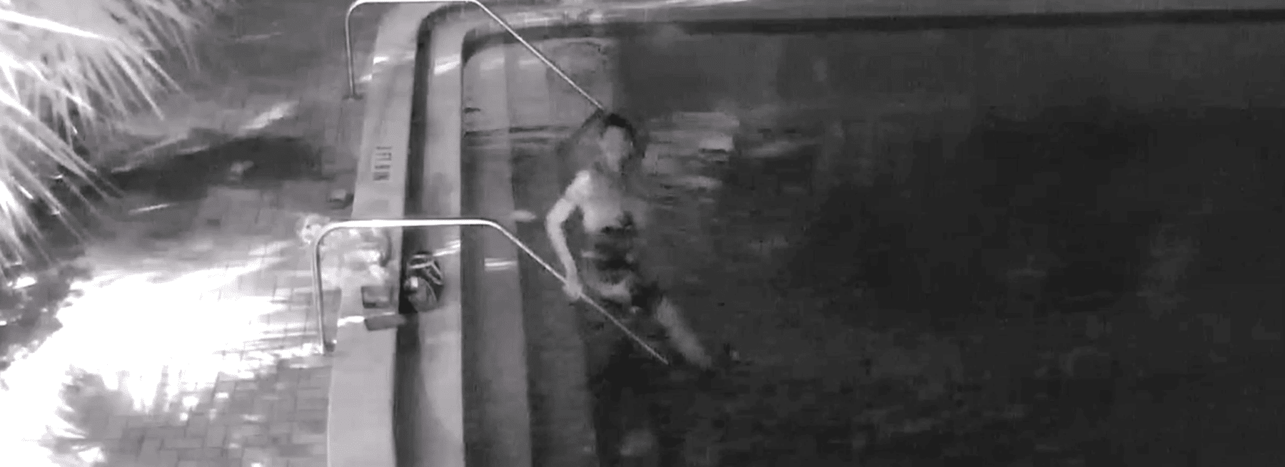 Late Night Trespasser Takes Dip in Pool
