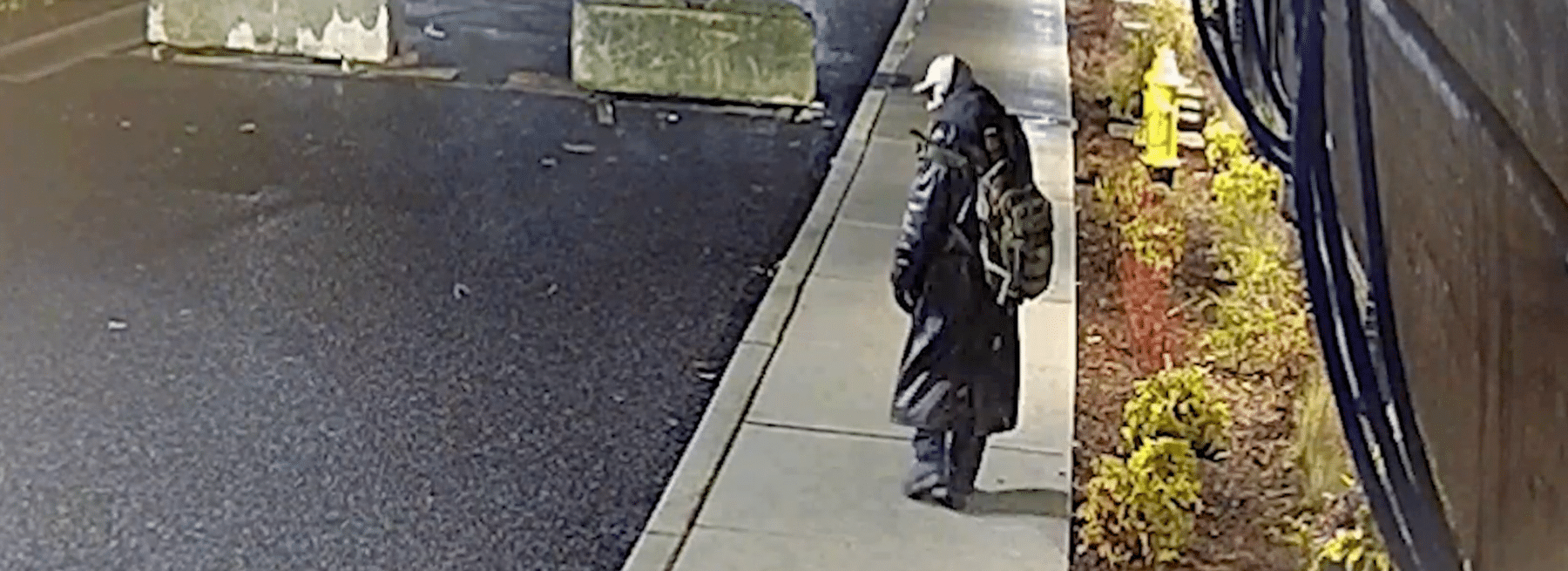 Trespasser in trench coat caught on construction site