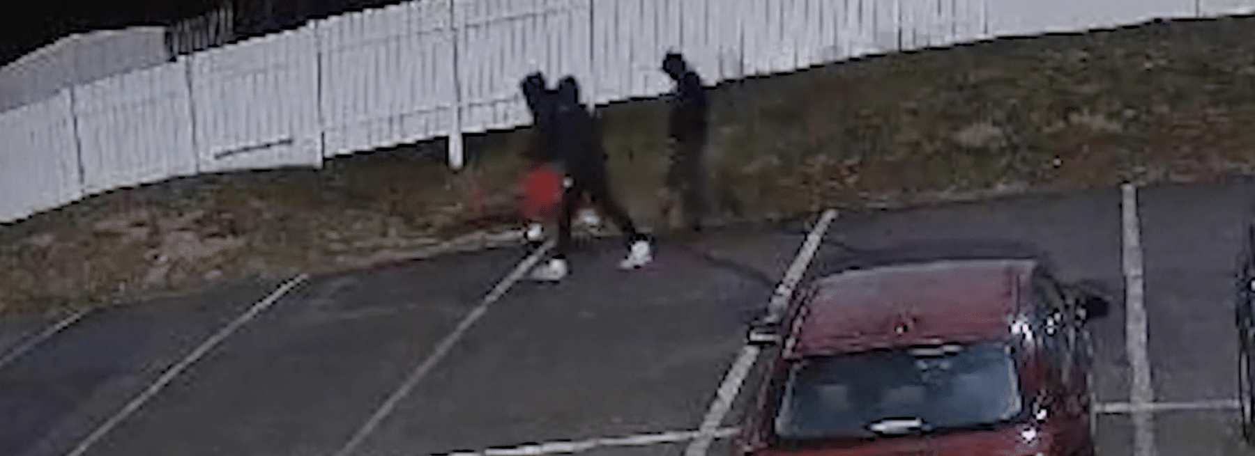 Three masked trespassers at auto dealership