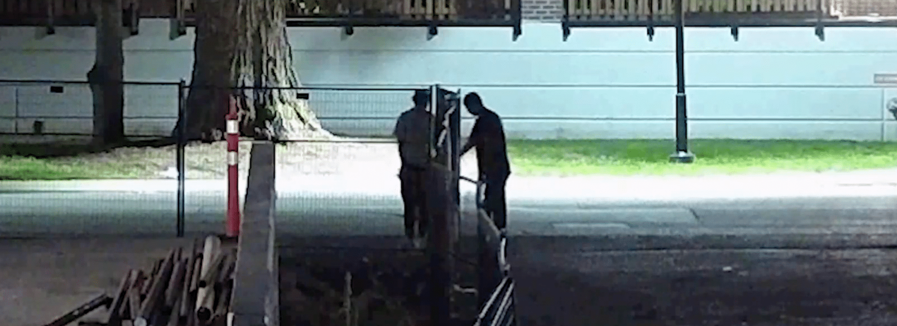 Two people hopped the fence at a British Columbia construction site