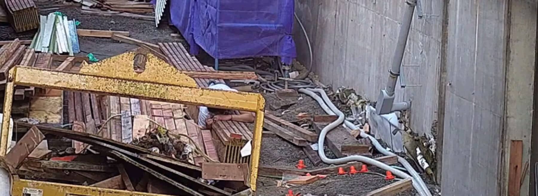 Man caught sleeping on materials at Washington construction site