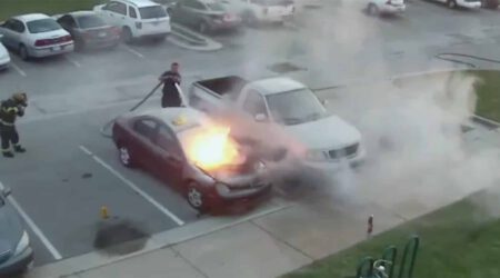 Car Catches Fire in Apartment Parking Lot hero scaled 1