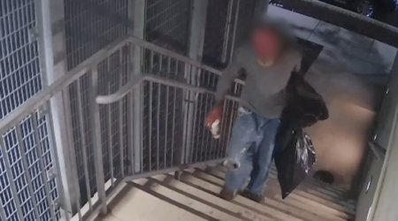 Sleeping Transient Cleared Out from Apartment Community Entrance Stairs Hero