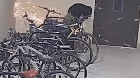 Sparks Fly During Attempted Bike Theft Hero