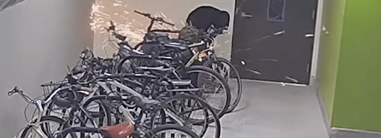 Sparks Fly During Attempted Bike Theft Hero