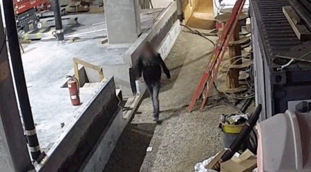 Trespasser Makes Pit Stop on Construction Site Hero