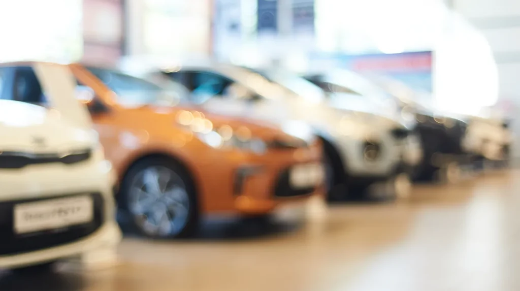 blurred image of parked vehicles