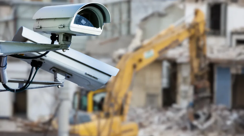 security cameras at a construction site 