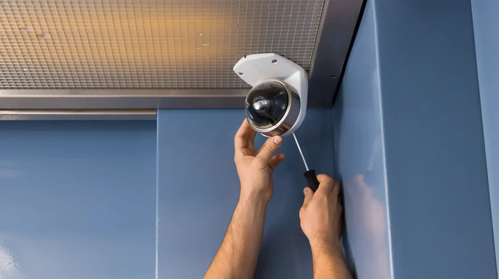 person installing a security system as part of a security system